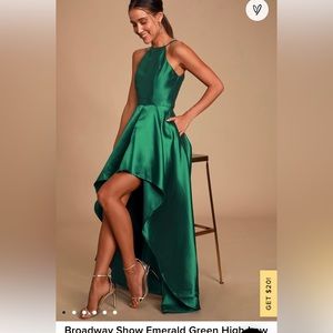Broadway Show Emerald Green High-Low Maxi Dress